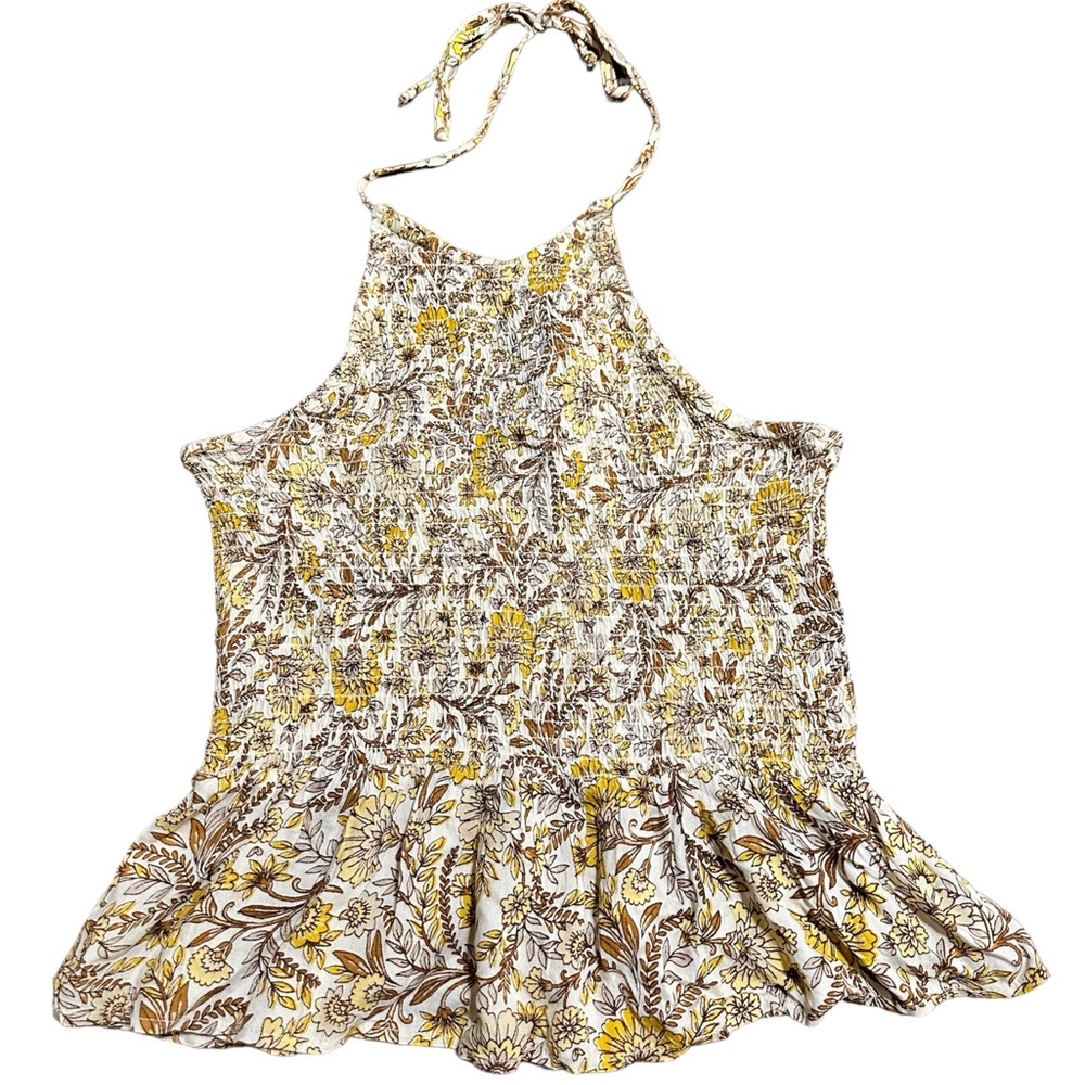 Patrons of Peace halter top with floral print size large